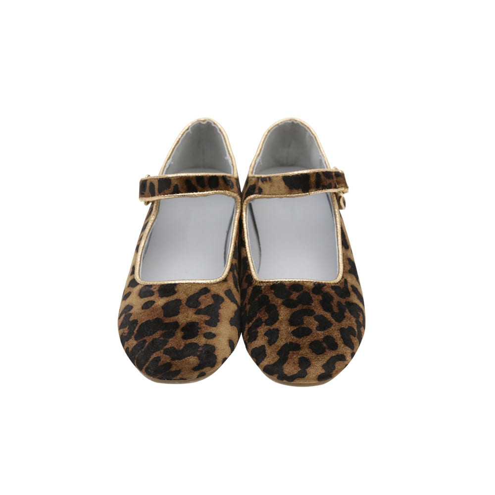[바로배송] Velvet mary jane leopard shoes