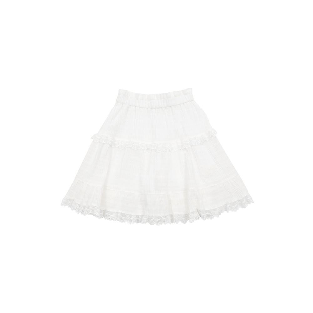 Lace frill flare skirt (WHITE)