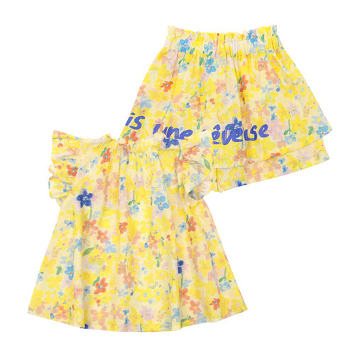 [바로배송] Flowers garden blouse + shorts set up
