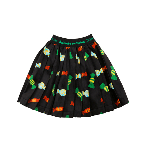 [LIMITED EDITION 15% 할인율 적용 55,000→46,750] Happy halloween candy pleats skirt