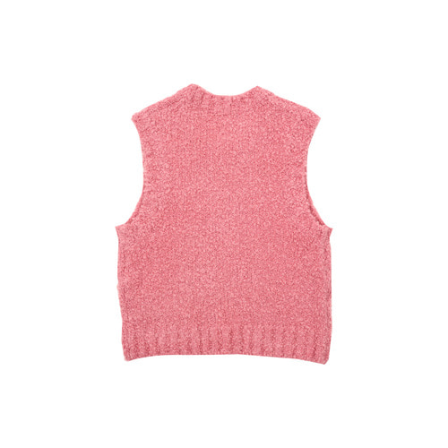 [한정수량] Boucle knitted Vest (PINK)