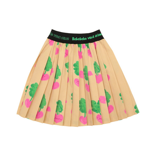 [프리오더 16% 할인율 적용 47,000→39,480] Heart radish pleats skirt