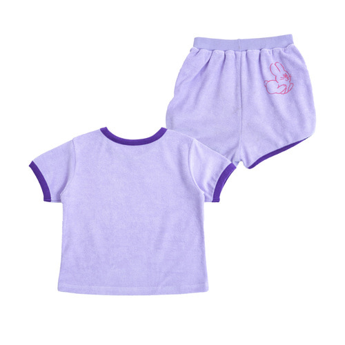 [바로배송] Summer rabbit tee+shorts SET (PURPLE)