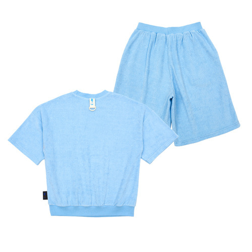 [바로배송 세트할인10%] Towel sweatshirt + shorts SET (BLUE)