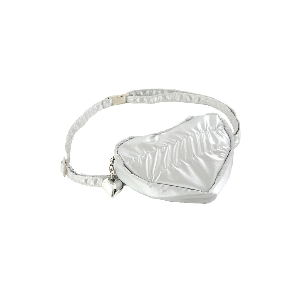 Heart silver strap bag