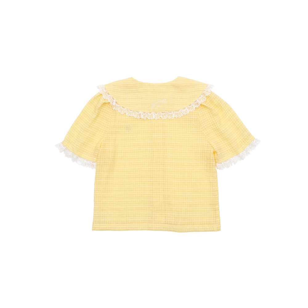 Yellow ripple collar blouse