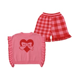[세트제품 10%할인율 적용] Heart ribbon summer knitted SET