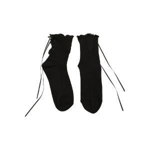 [LIMITED EDITION 15% 할인율 적용 8,000→6,800] Frill ribbon socks (BLACK)