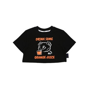 Drink juice cropped t-shirt (BLACK)