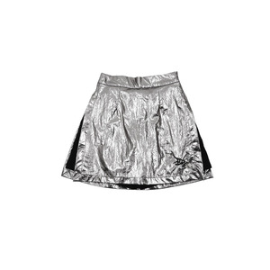 Side slit silver skirt x shorts