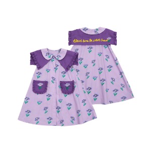 Purple flower collar dress