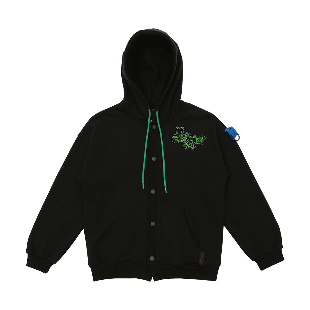 [프리오더 15% 할인율 적용 65,000→55,250] Campfire hoodie jacket (BLACK)