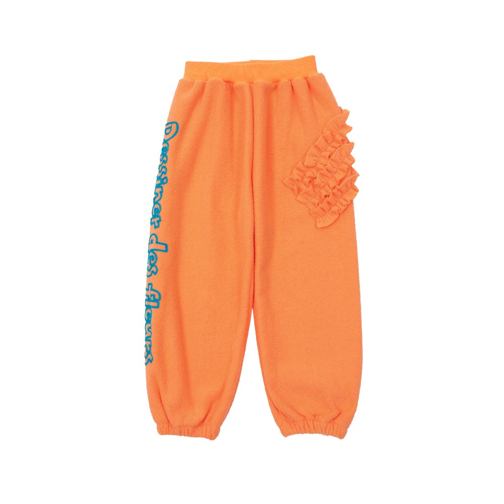 [바로배송] Orange flower frilled pants
