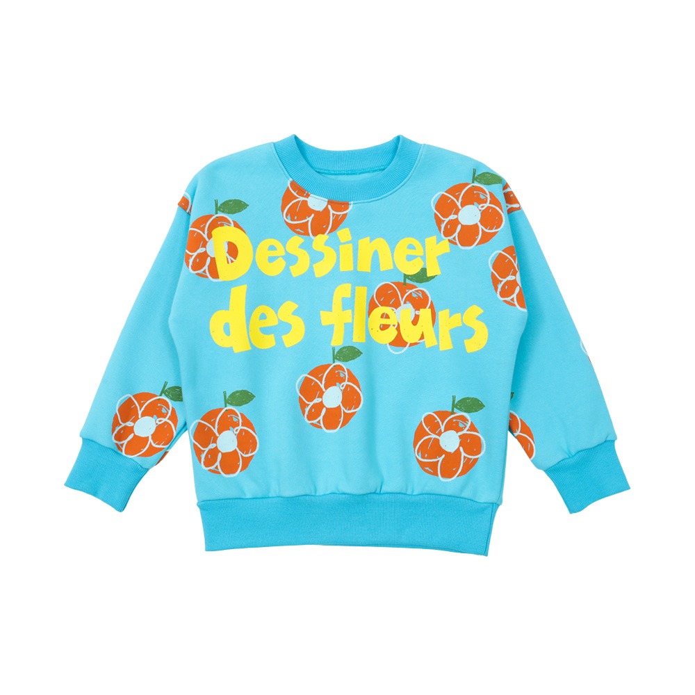 [바로배송] Orange flower sweatshirt
