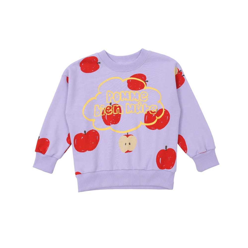 베베베베 - [바로배송] Purple apple sweatshirt