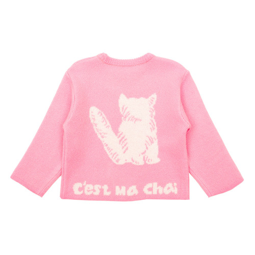 [프리오더 15% 할인율 적용 46,000→39,100] Pink cat knitted sweater
