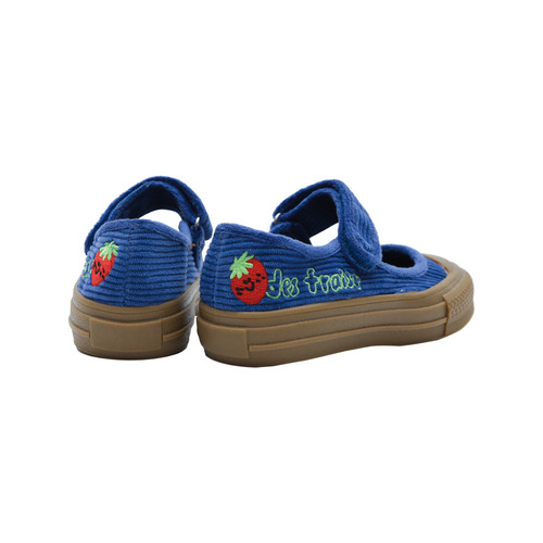 [프리오더 15% 할인율 적용 47,000→39,950] Strawberry corduroy velcro sneakers (BLUE)