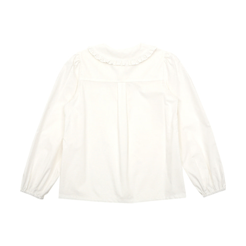[바로배송] BEJ Frilled collar puff sleeve blouse (WHITE)