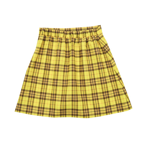 [바로배송] BEJ Checked a-line mini skirt (YELLOW)