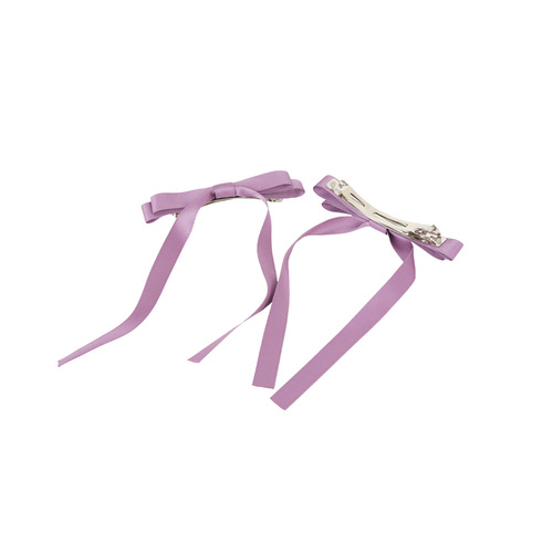 [바로배송] Ribbon hair clip 2SET (PURPLE)