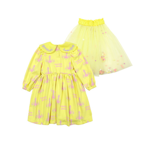 [바로배송]Chandelier dress + sha skirt SET