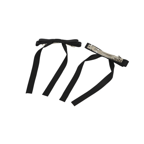 [바로배송] Ribbon hair clip 2SET (BLACK)