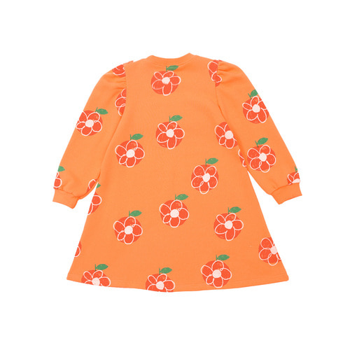 Orange flower frilled dress