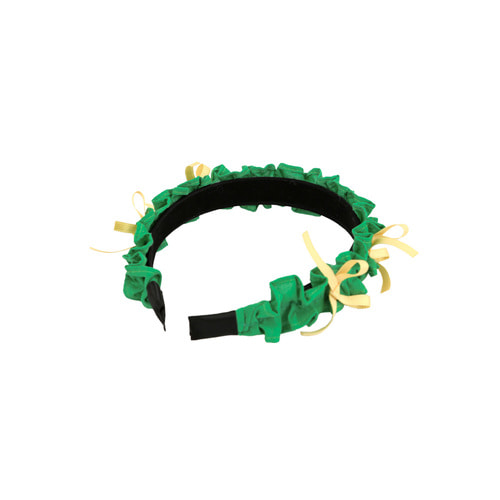 [바로배송] Ribbon frill hairband (Green)