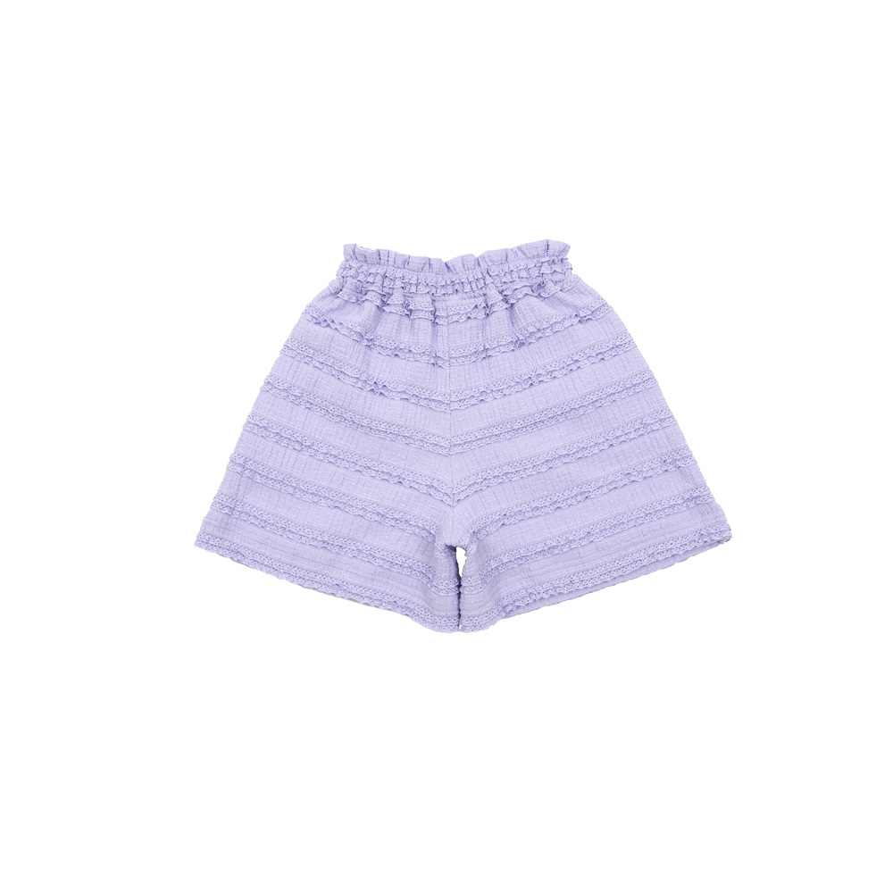 Lace frilled purple shorts