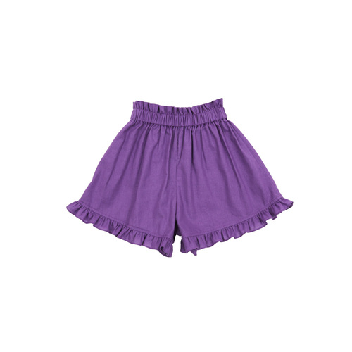 Purple flower frill shorts