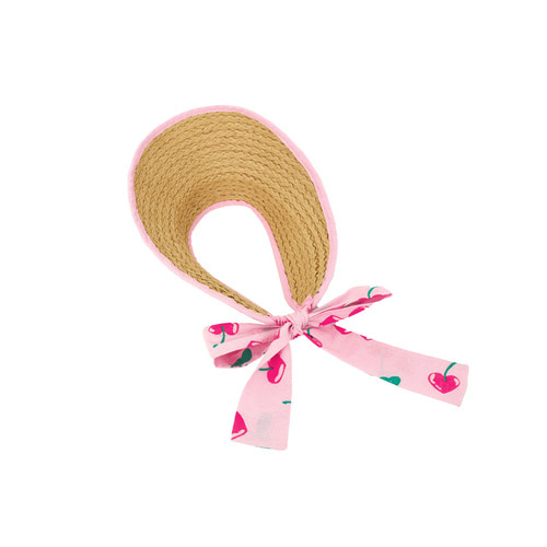 Heart cherry ribbon straw hat