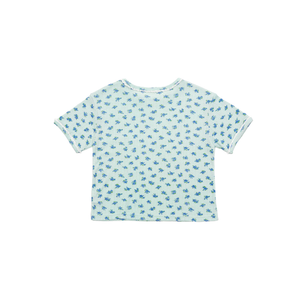 Blue little floral knit t-shirt