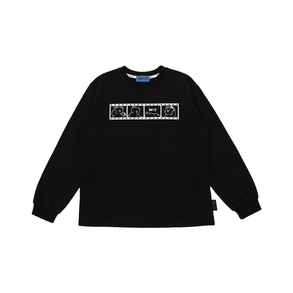 [프리오더 15% 할인율 적용 37,000→33,150] Movie bear sweatshirt (BLACK)