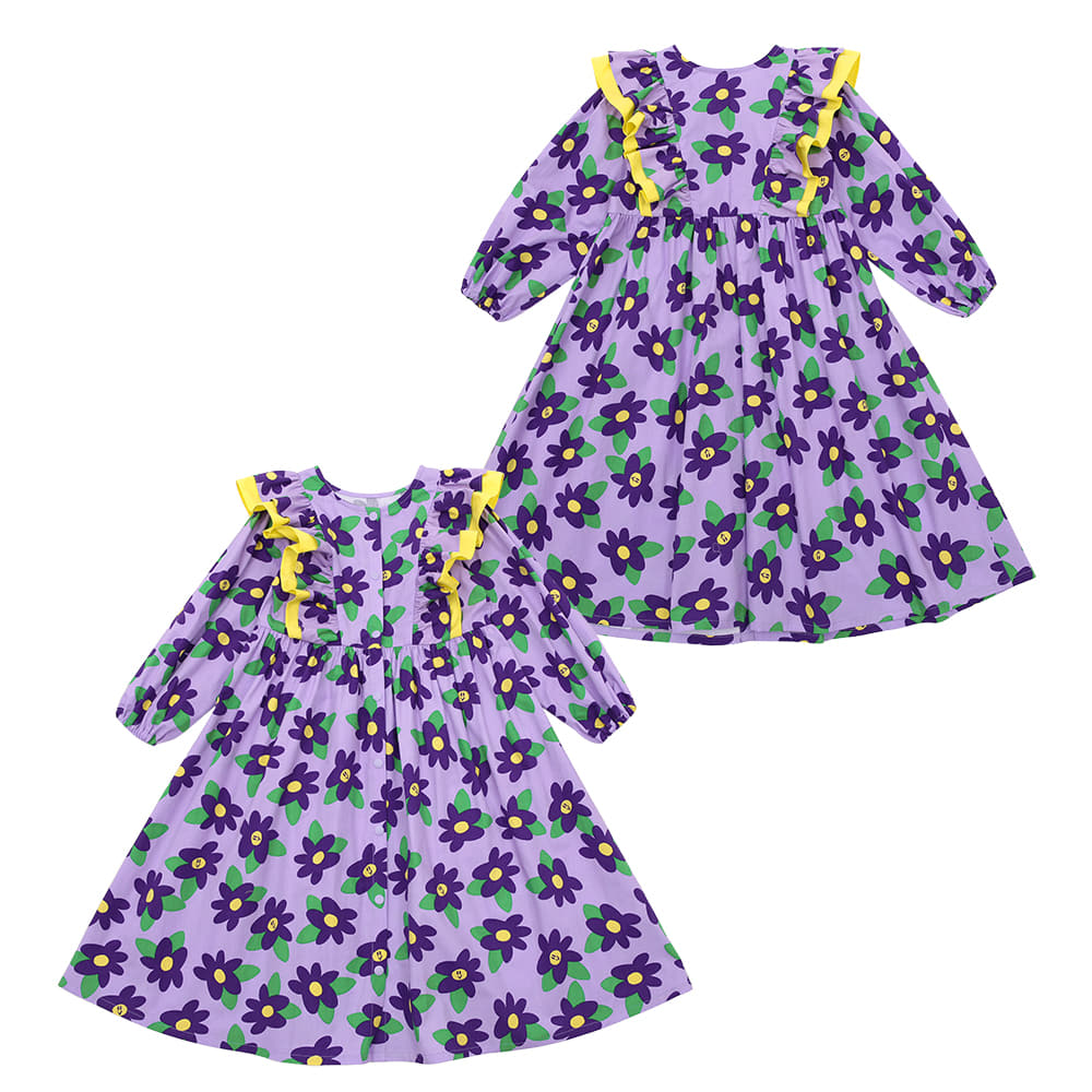 [프리오더 15% 할인율 적용 89,000→75,650] BE purple flowers coat x dress