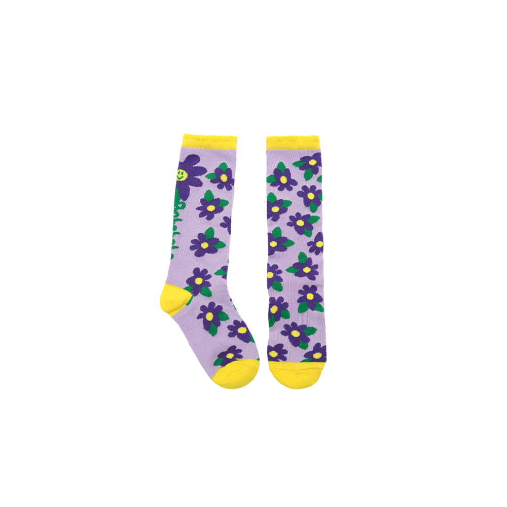 [2차 프리오더 15% 할인율 적용 7,500→6,375] BE purple flowers knee socks