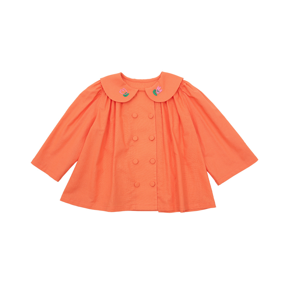 [바로배송] Orange tulips blouse