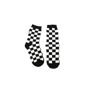 Checker board socks (BLACK)