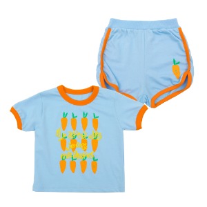 [바로배송] Carrot sky blue tee + shorts set up
