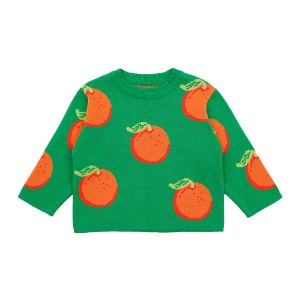 Orange cotton knitted sweater
