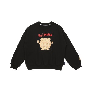 [바로배송] BEJ Waffle sweatshirt (BLACK)
