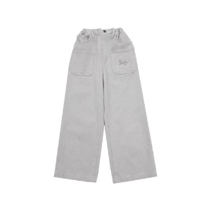 [바로배송] BEJ Pastel straight cotton pants (Gray)