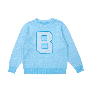 [바로배송] BEJ B Logo knitted sweater (SKY BLUE)