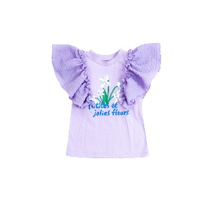 [바로배송] Violet flowers t-shirt