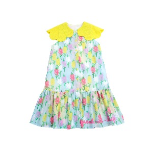 [바로배송] Watercolor flower collar dress (YELLOW)