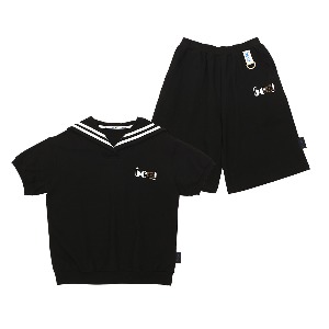 [바로배송 세트할인10%] Sailor sweatshirt + shorts SET (BLACK)