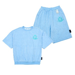 [바로배송 세트할인10%] Towel sweatshirt + shorts SET (BLUE)