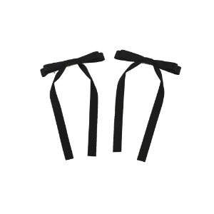[바로배송] Ribbon hair clip 2SET (BLACK)