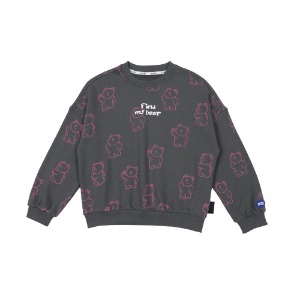 [바로배송] Pattern bear sweatshirt