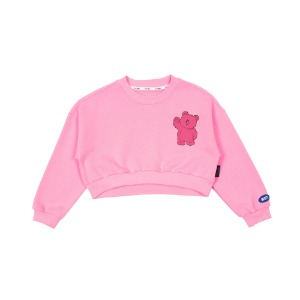[바로배송] Pink bear crop sweatshirt (PINK)