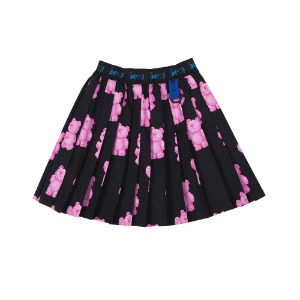 [바로배송] Pink bear pleated skirt